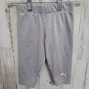 💝 Puma Kids Light Gray Leggings with Pink Logo 24M